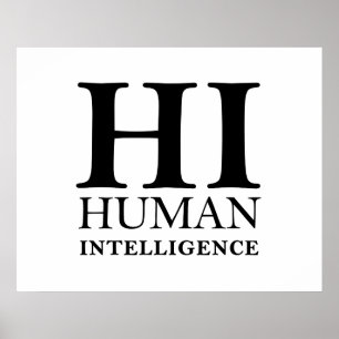 Affiche Conception typographique de l'humain contre l'IA