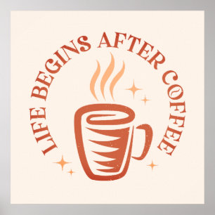 Affiche Conception typographique vintage avec tasse de caf