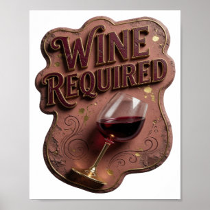 Affiche Conception VINS REQUIS Or Iconique
