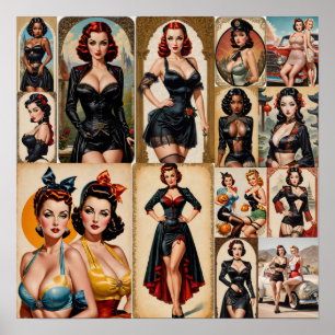 Affiche Conception vintage Classic Pin-up Girls Collection