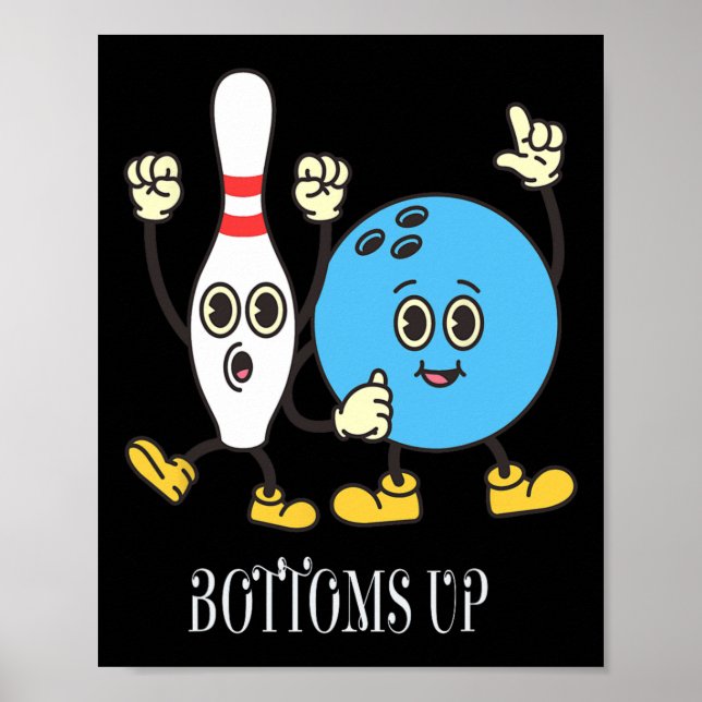 Affiche Conceptions de bowling motivationnelles mignonnes  (Devant)