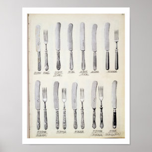 Affiche Conceptions de couverts, d'un catalogue commercial