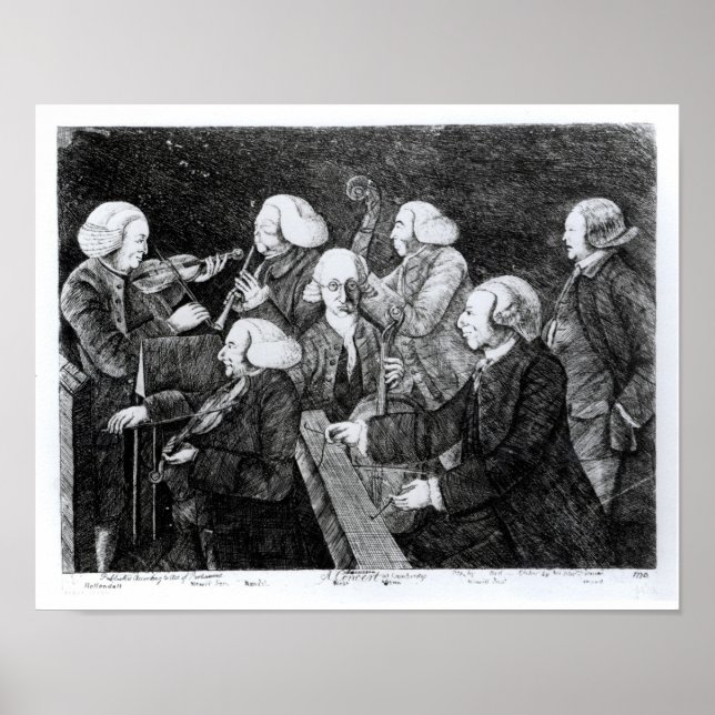 Affiche Concert à Cambridge, 1770 (Devant)
