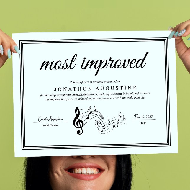 Affiche Concert Band, Marching Band, Choir Certificate (Créateur téléchargé)
