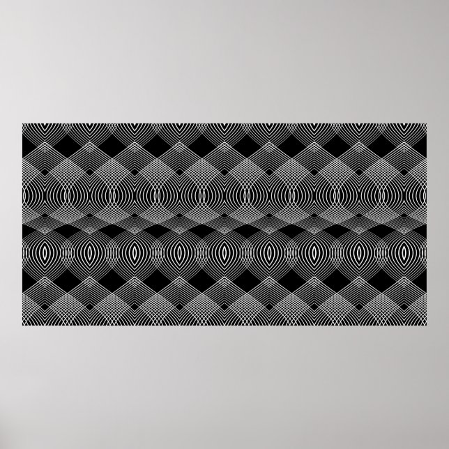 Affiche Concevez des lignes monochromes sans soudure motif (Devant)