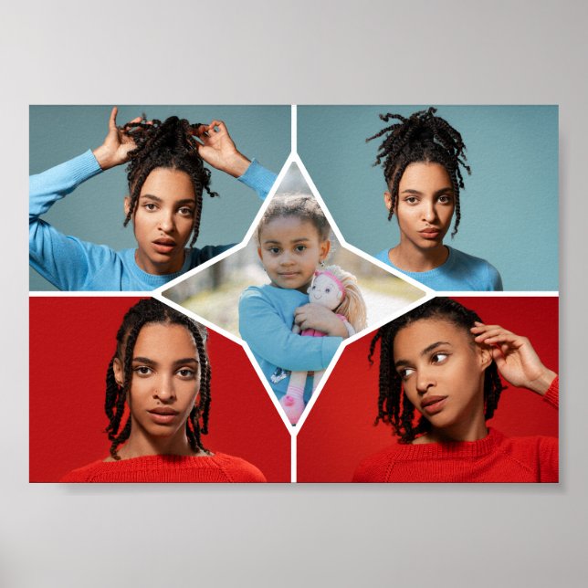 Affiche Concevez Votre Propre Collage de 5 Photos (Devant)