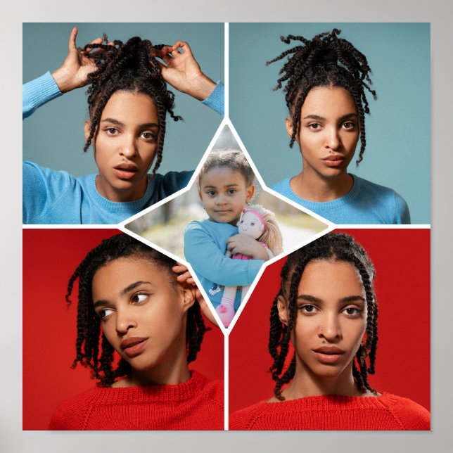 Affiche Concevez Votre Propre Collage de 5 Photos (Devant)