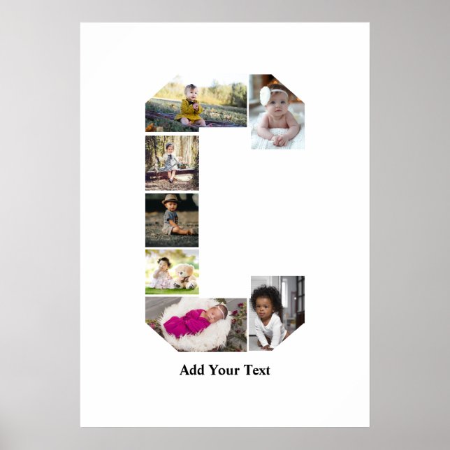 Affiche Concevez votre propre lettre C Photo Collage (Devant)
