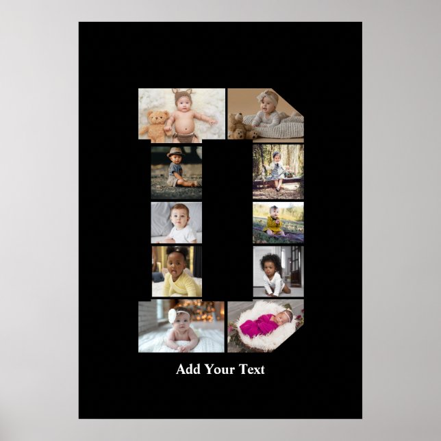 Affiche Concevez votre propre lettre D photo Collage (Devant)