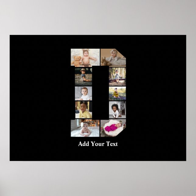 Affiche Concevez votre propre lettre D photo Collage (Devant)