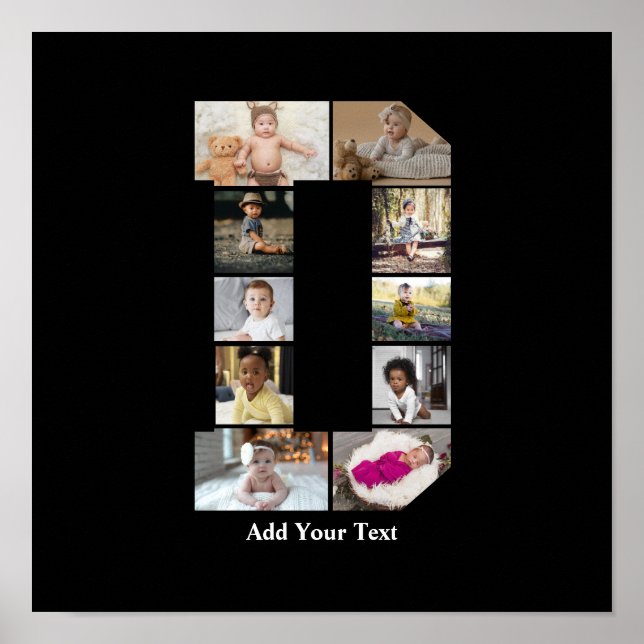 Affiche Concevez votre propre lettre D photo Collage (Devant)