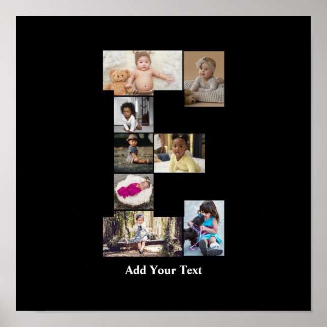 Affiche Concevez votre propre lettre E photo Collage (Devant)