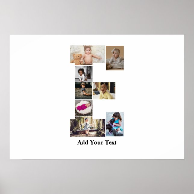 Affiche Concevez votre propre lettre E photo Collage (Devant)