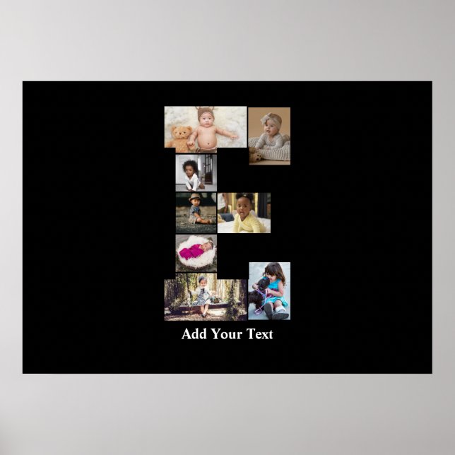 Affiche Concevez votre propre lettre E photo Collage (Devant)