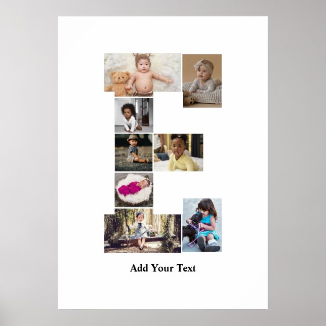 Affiche Concevez votre propre lettre E photo Collage (Devant)