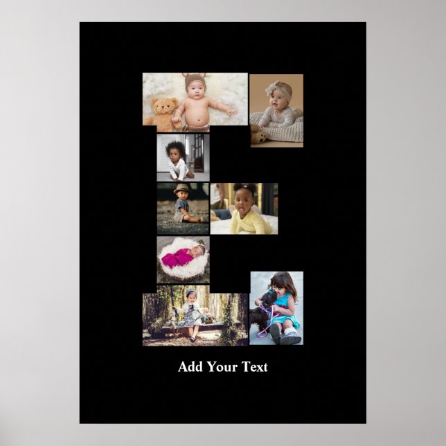 Affiche Concevez votre propre lettre E photo Collage (Devant)