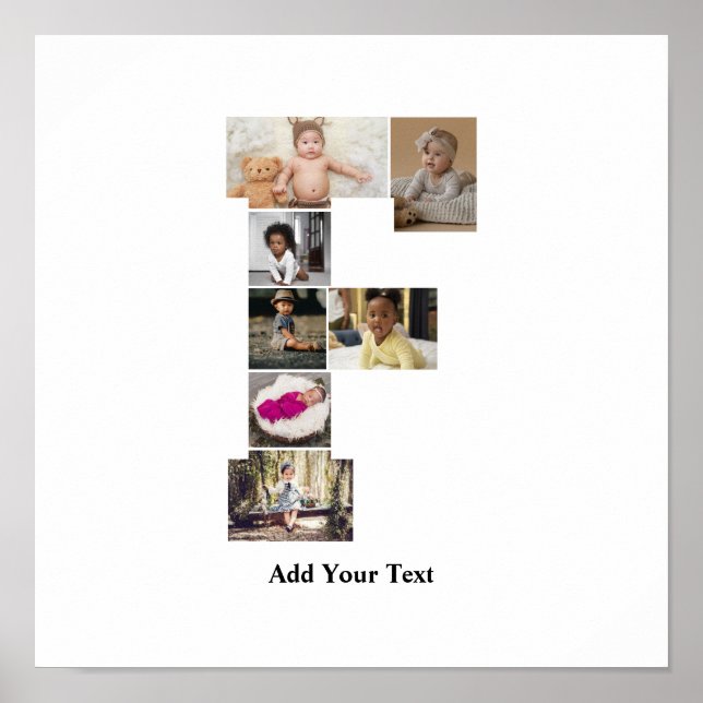 Affiche Concevez votre propre lettre F photo Collage (Devant)