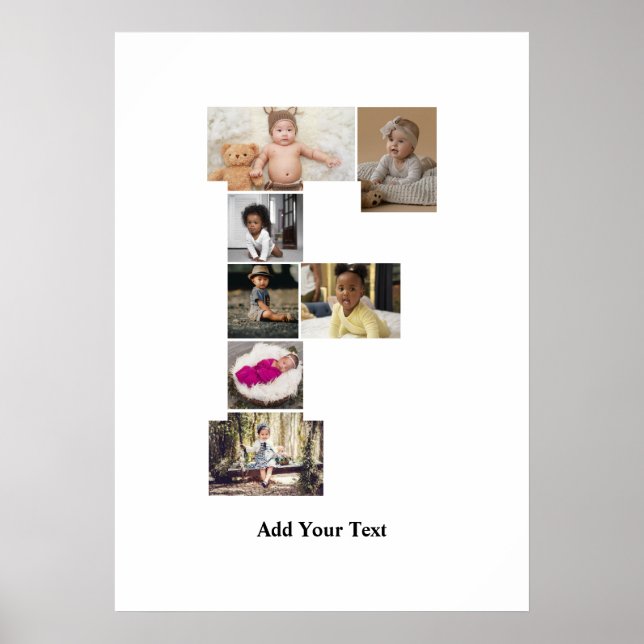 Affiche Concevez votre propre lettre F photo Collage (Devant)