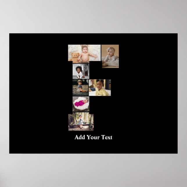 Affiche Concevez votre propre lettre F photo Collage (Devant)