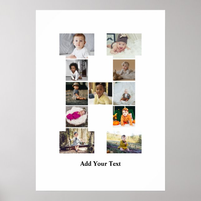 Affiche Concevez votre propre lettre H photo Collage (Devant)