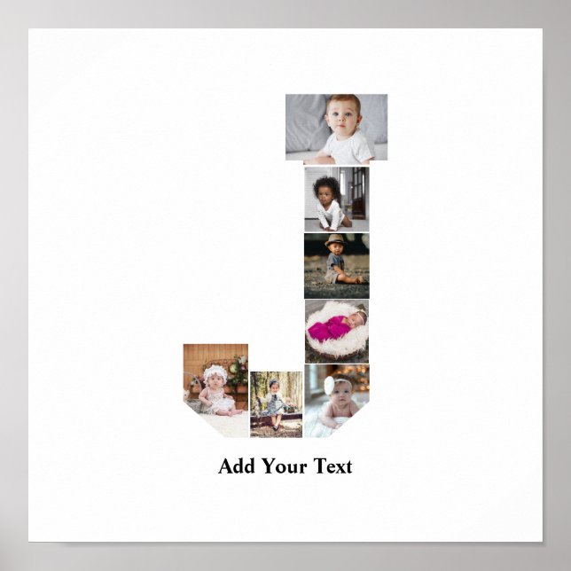 Affiche Concevez votre propre lettre J Photo Collage (Devant)