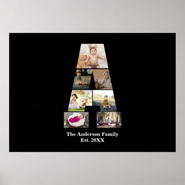 Affiche Concevez votre propre lettre Un collage photo (Devant)