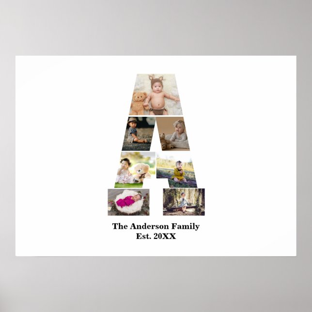 Affiche Concevez votre propre lettre Un collage photo (Devant)