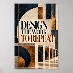Affiche Concevoir le travail pour répéter la typographie g