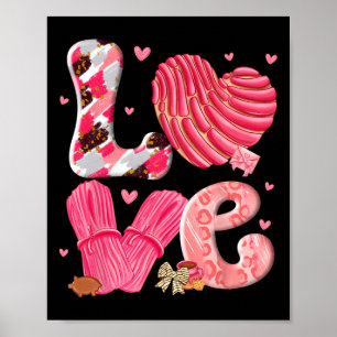Affiche Concha Love Saint-Valentin Mexicain Pain Sucré Pan