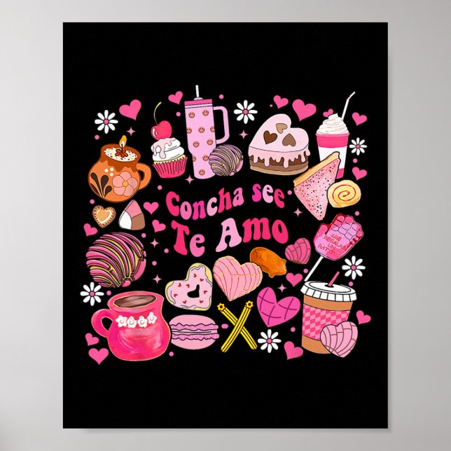 Affiche Concha See Te Amo Mexicain Saint-Valentin Pour Hom (Devant)
