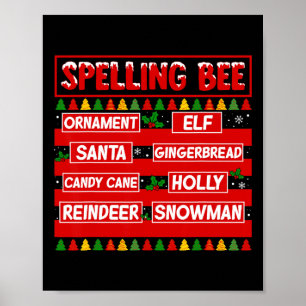 Affiche Concours d'orthographe de Noël Professeur d'orthog