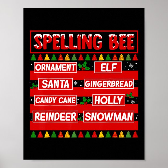 Affiche Concours d'orthographe de Noël Professeur d'orthog (Devant)