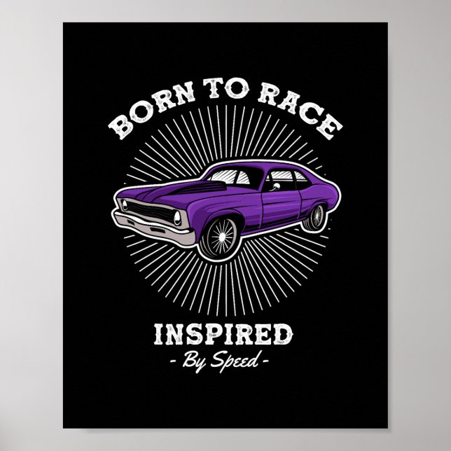 Affiche Conçu pour la course Muscle Car Classique Rétro De (Devant)
