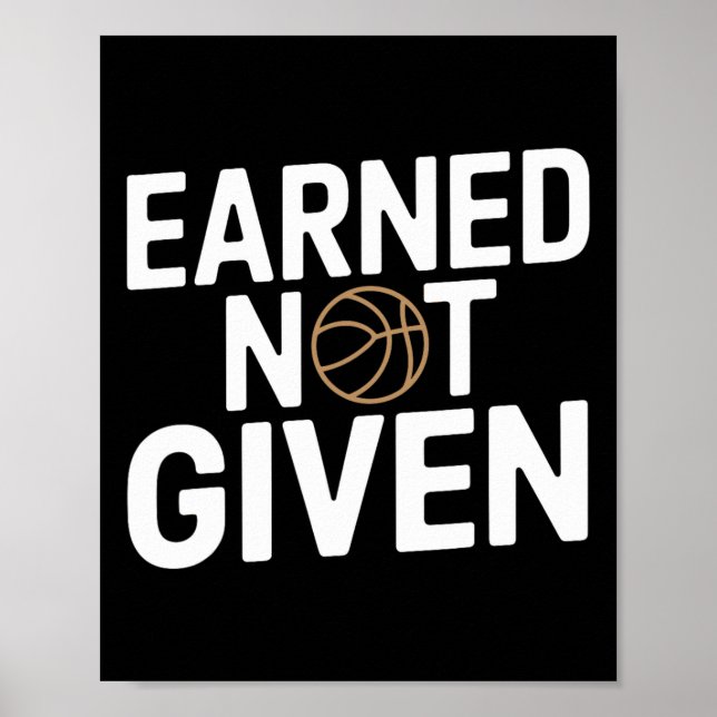 Affiche Conçu pour un état d'esprit de motivation Earned N (Devant)