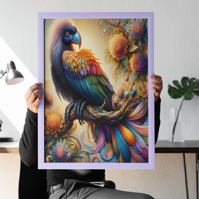 Affiche Condor à plumes vibreux perché sur la branche de l (Créateur téléchargé)