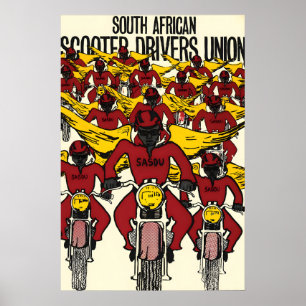 Affiche Conducteur de scooter d'affiche politique d'Afriqu