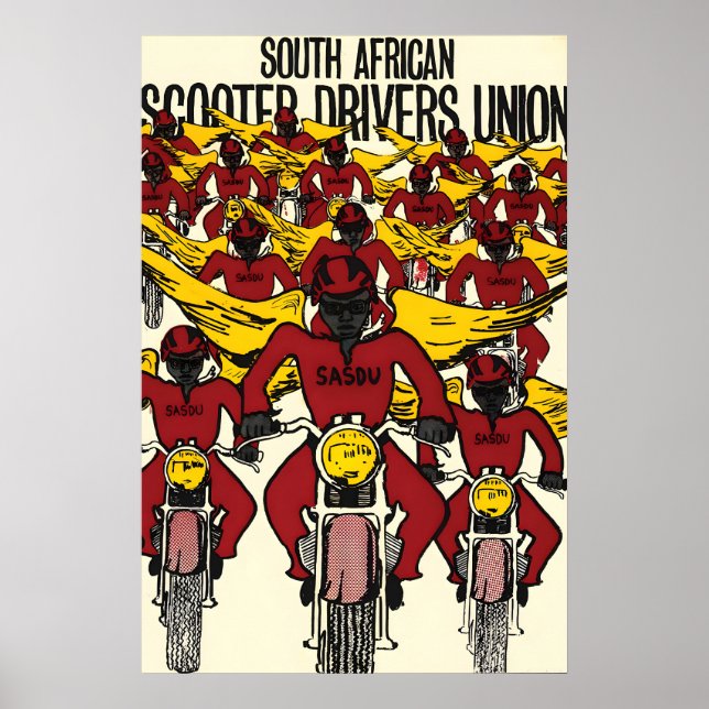 Affiche Conducteur de scooter d'affiche politique d'Afriqu (Devant)