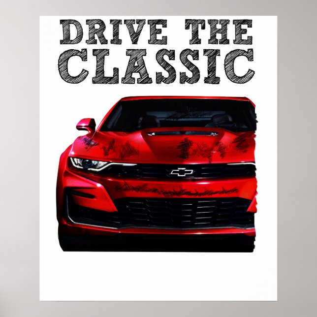 Affiche conduire la Chevrolet Camaro classique (Devant)