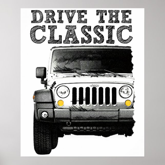 Affiche conduire la jeep classique (Devant)