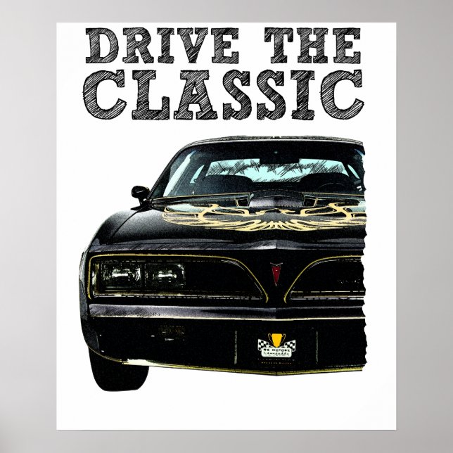 Affiche conduire la pontiac firebird classique (Devant)