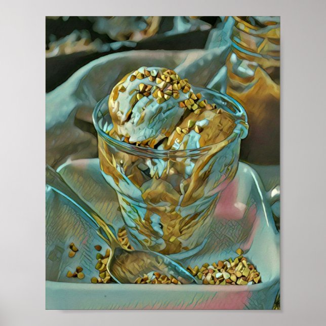 Affiche Cône crème glacée d'été (Devant)