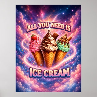 Affiche Cône de glace cosmique Art