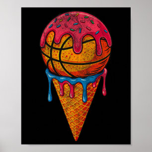 Affiche Cône de glace Sketll amusant poudres gouttes