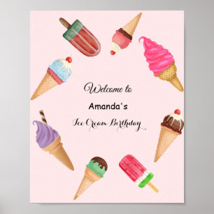 Affiche Cônes de glace Popsicles Anniversaire 