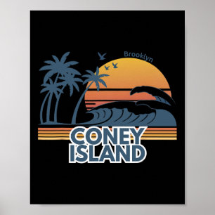 Affiche Coney Island Brooklyn Hommes Femmes Vacances Été