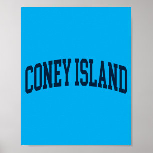Affiche Coney Island New York Souvenir Rétro Prépa