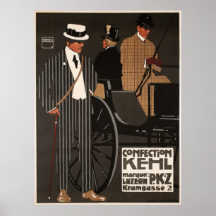 Affiche CONFECTION KEHL Vêtements Vintages Hommes Mode