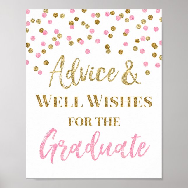 Affiche Confetti en or rose Conseils pour les enseignes su (Devant)