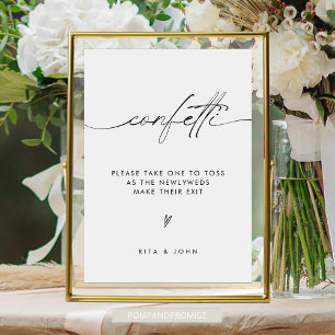 Affiche Confetti minimaliste moderne Envoi Mariage