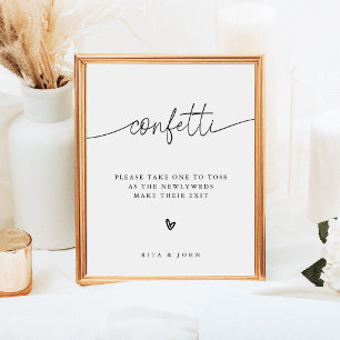 Affiche Confetti minimaliste moderne Envoi Mariage